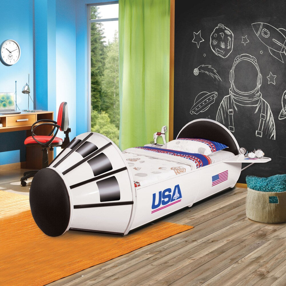 Furniture of America Jupiter Space Shuttle-inspired White Twin-size Youth Bed