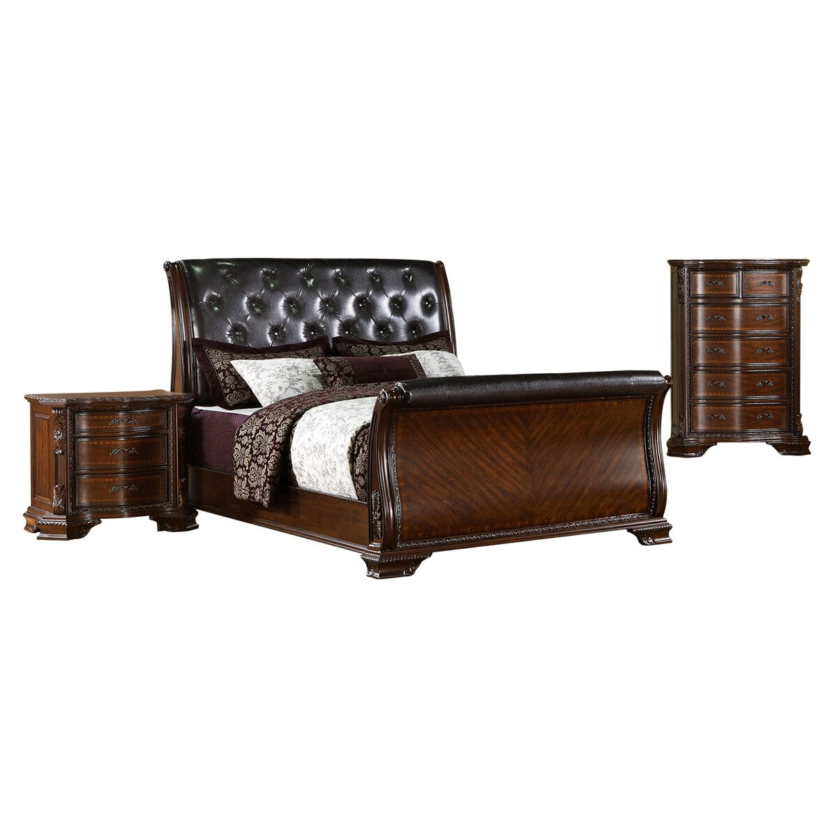 Furniture of America Keb Traditional Cherry 3-piece Bedroom Set