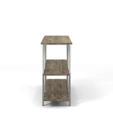 Kent Contemporary Oak Steel 2-Shelf Console Table by Furniture of America