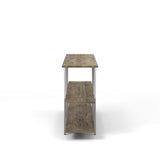 Kent Contemporary Oak Steel 2-Shelf Console Table by Furniture of America