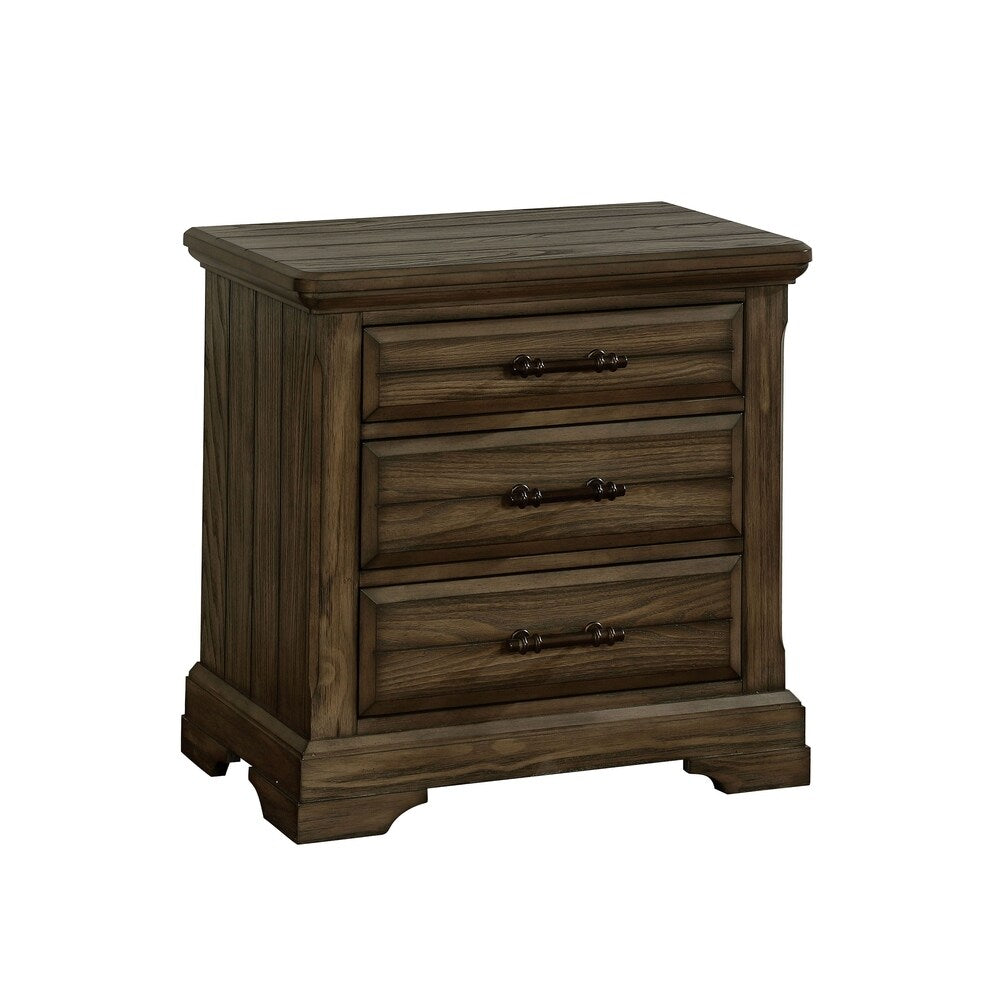 Furniture of America Kete Walnut 2-piece Nightstand and Dresser Set