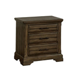 Furniture of America Kete Walnut 2-piece Nightstand and Dresser Set