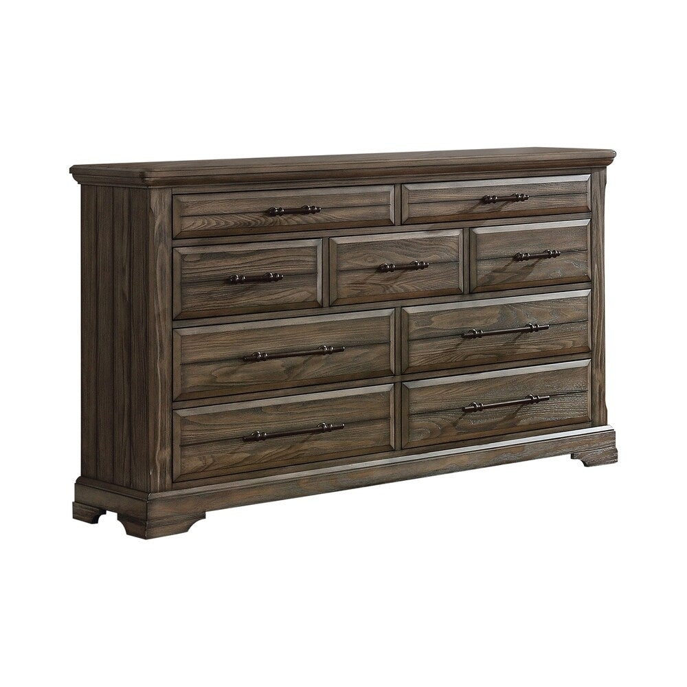 Furniture of America Kete Walnut 2-piece Nightstand and Dresser Set