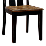 Lara Farmhouse Slatted Black Wood Dining Chairs (Set of 2) by Furniture of America