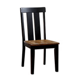 Lara Farmhouse Slatted Black Wood Dining Chairs (Set of 2) by Furniture of America