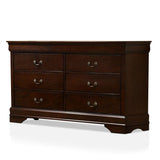 Lavina Transitional 58-inch Wide 6-Drawer Wood Dresser with Bracket Feet by Furniture of America