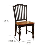 Levole Farmhouse Black Slatted Wood Dining Chairs (Set of 2) by Furniture of America