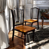 Levole Farmhouse Black Slatted Wood Dining Chairs (Set of 2) by Furniture of America