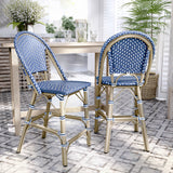 Lidia French 24-inch PE Wicker Counter-Height Chairs (Set of 2) by Furniture of America - Set of 2