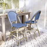 Lidia French 24-inch PE Wicker Counter-Height Chairs (Set of 2) by Furniture of America - Set of 2