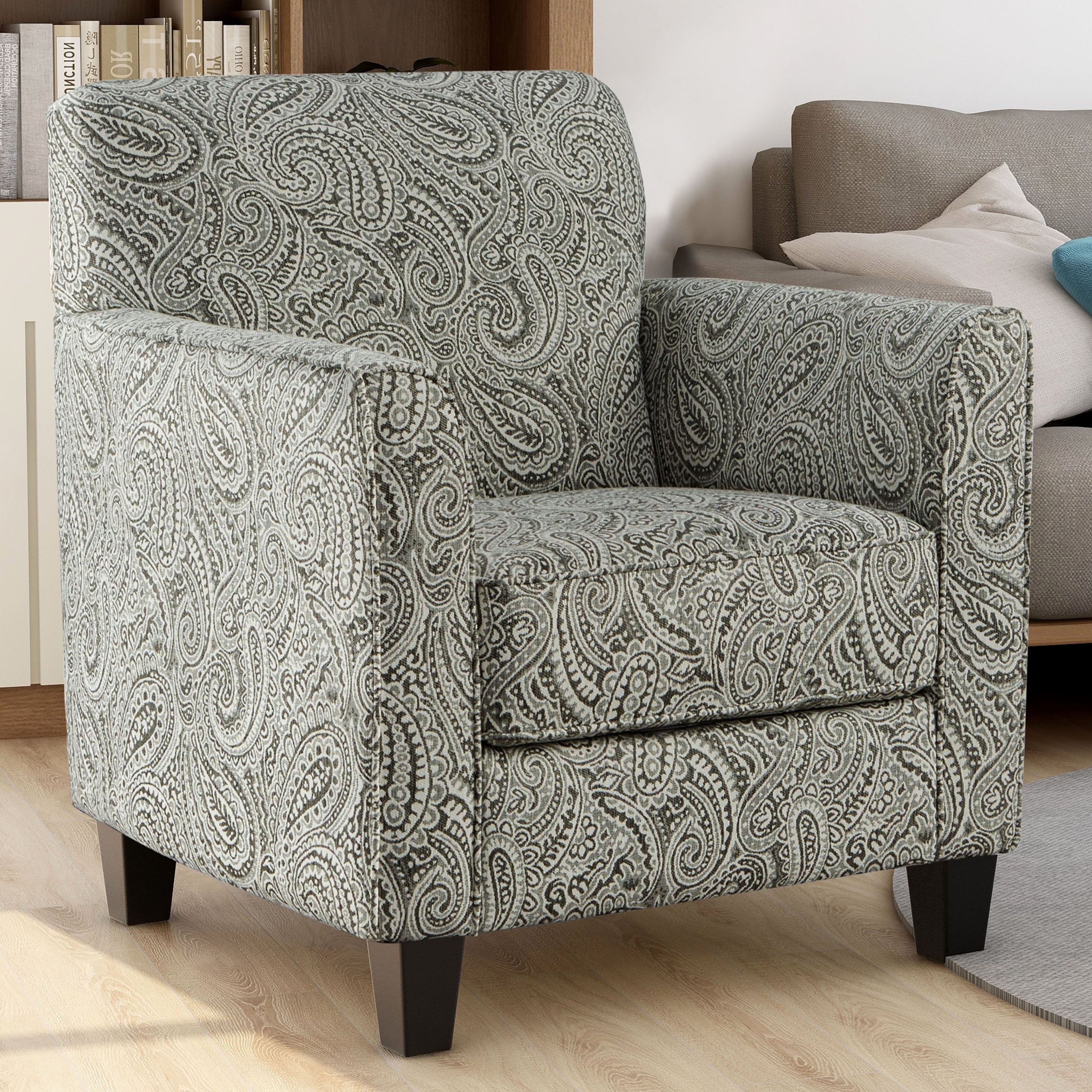 Restian Transitional Multi colored Chenille Paisley Pattern Armchair b Overstock