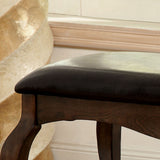 Loss Transitional Oak Faux Leather Accent Bench by Furniture of America