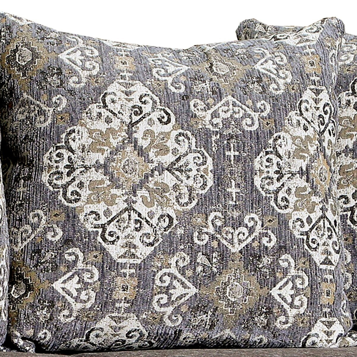McGahn Traditional Warm Grey Chenille Padded 2-Piece Sofa Set by Furniture of America