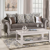 McGahn Traditional Warm Grey Chenille Padded 2-Piece Sofa Set by Furniture of America