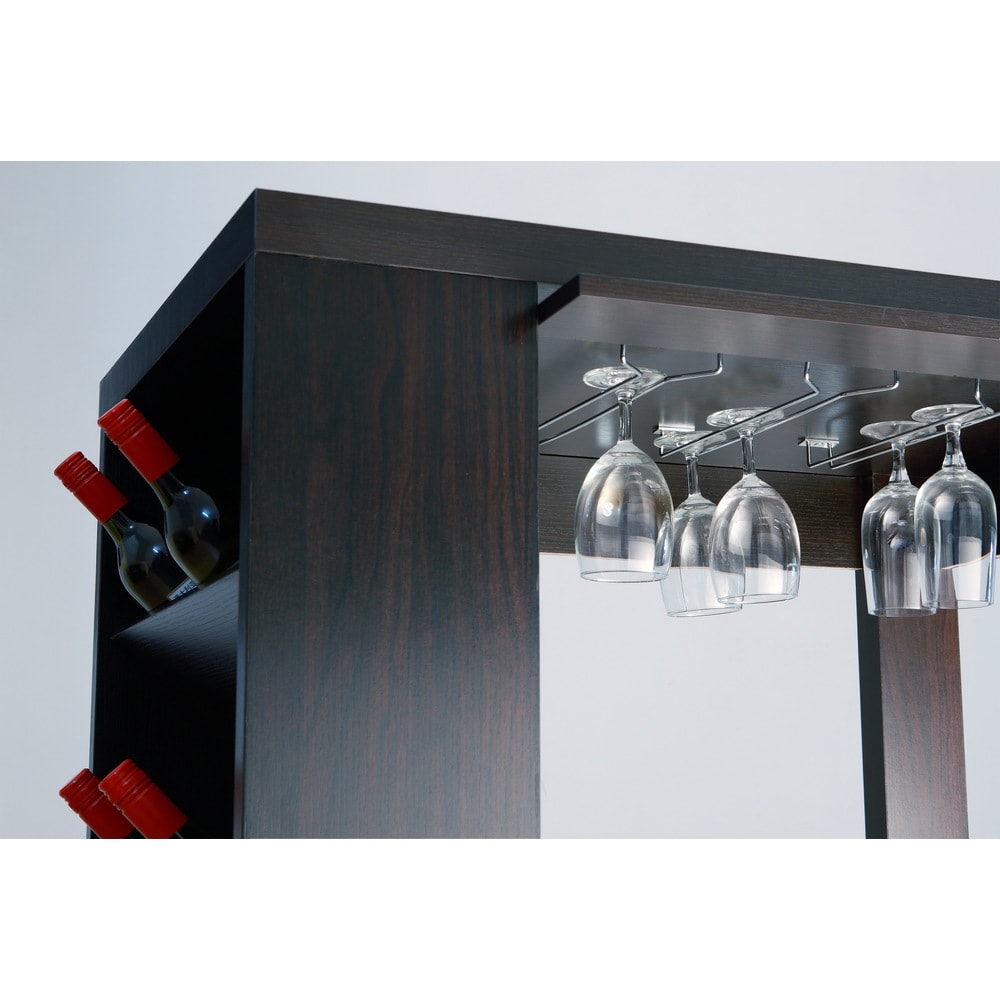 Rash Modern Brown 36-inch Wide Wood Multi-Storage Bar Table by Furniture of America