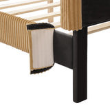 Furniture of America Modern Queen Size Corduroy Washable Bed Slipcover, Bed Headboard & Frame Cover Only