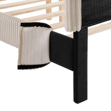 Furniture of America Modern Queen Size Corduroy Washable Bed Slipcover, Bed Headboard & Frame Cover Only