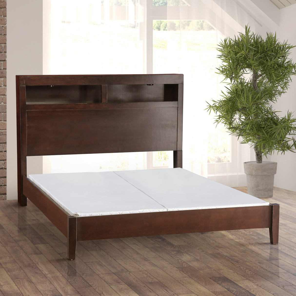 Mosh Contemporary Brown King Foundation 2-Piece Bunkie Board by Furniture of America