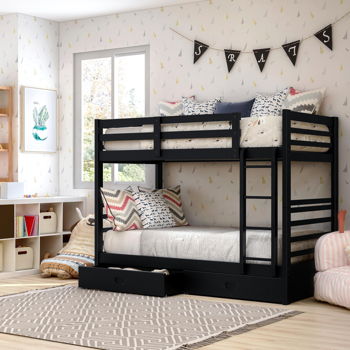 Naur Transitional Twin over Twin 2-piece Bunk Bed Set by Furniture of America