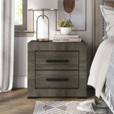 Nestore Contemporary Grey Wood 2-Drawer Nightstand by Furniture of America