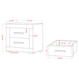 Nestore Contemporary Grey Wood 2-Drawer Nightstand by Furniture of America