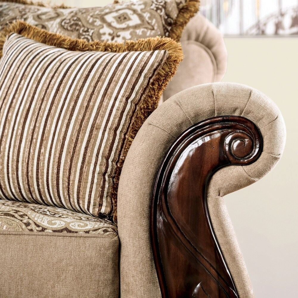 Furniture of America Nillie Traditional Wood Sofa