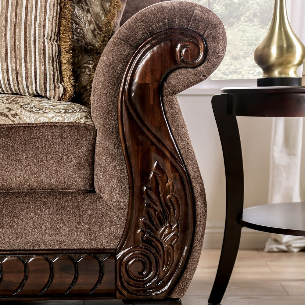 Furniture of America Nillie Traditional Wood Sofa