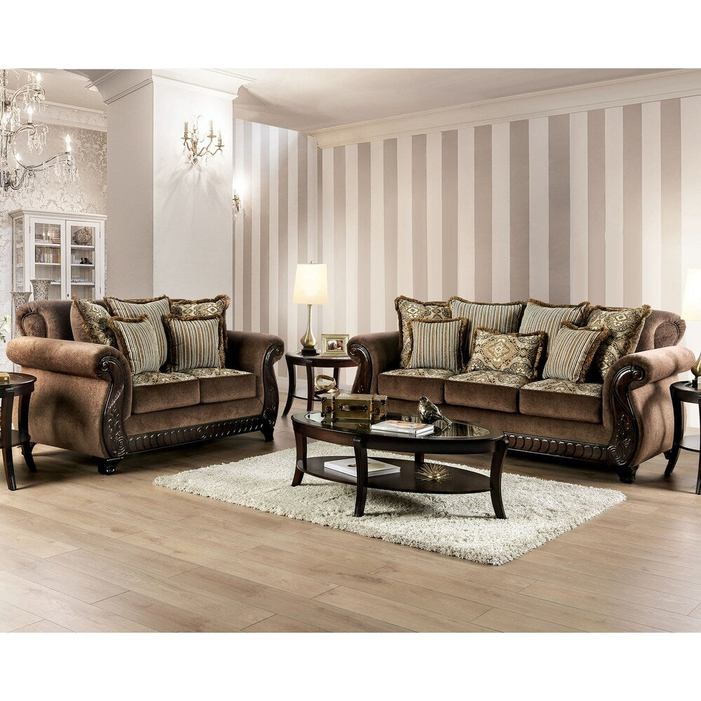 Furniture of America Nillie Traditional Wood Sofa