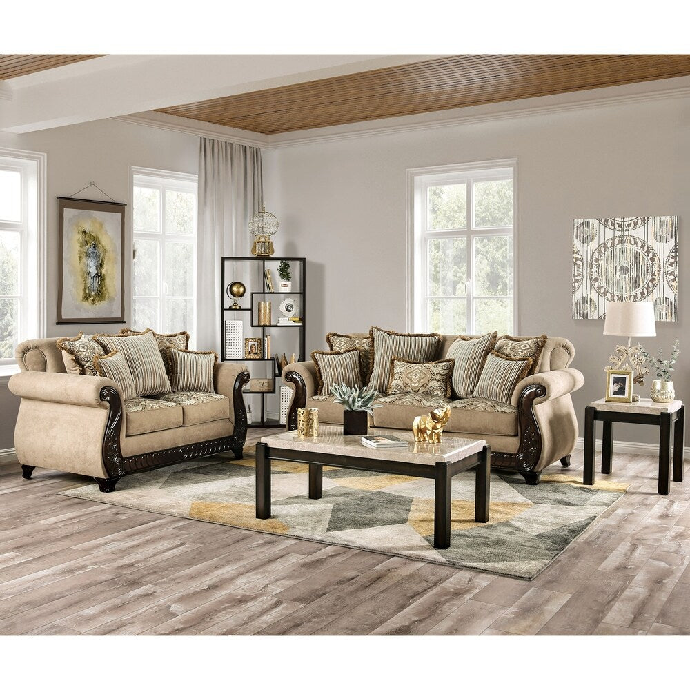 Furniture of America Nillie Traditional Wood Sofa