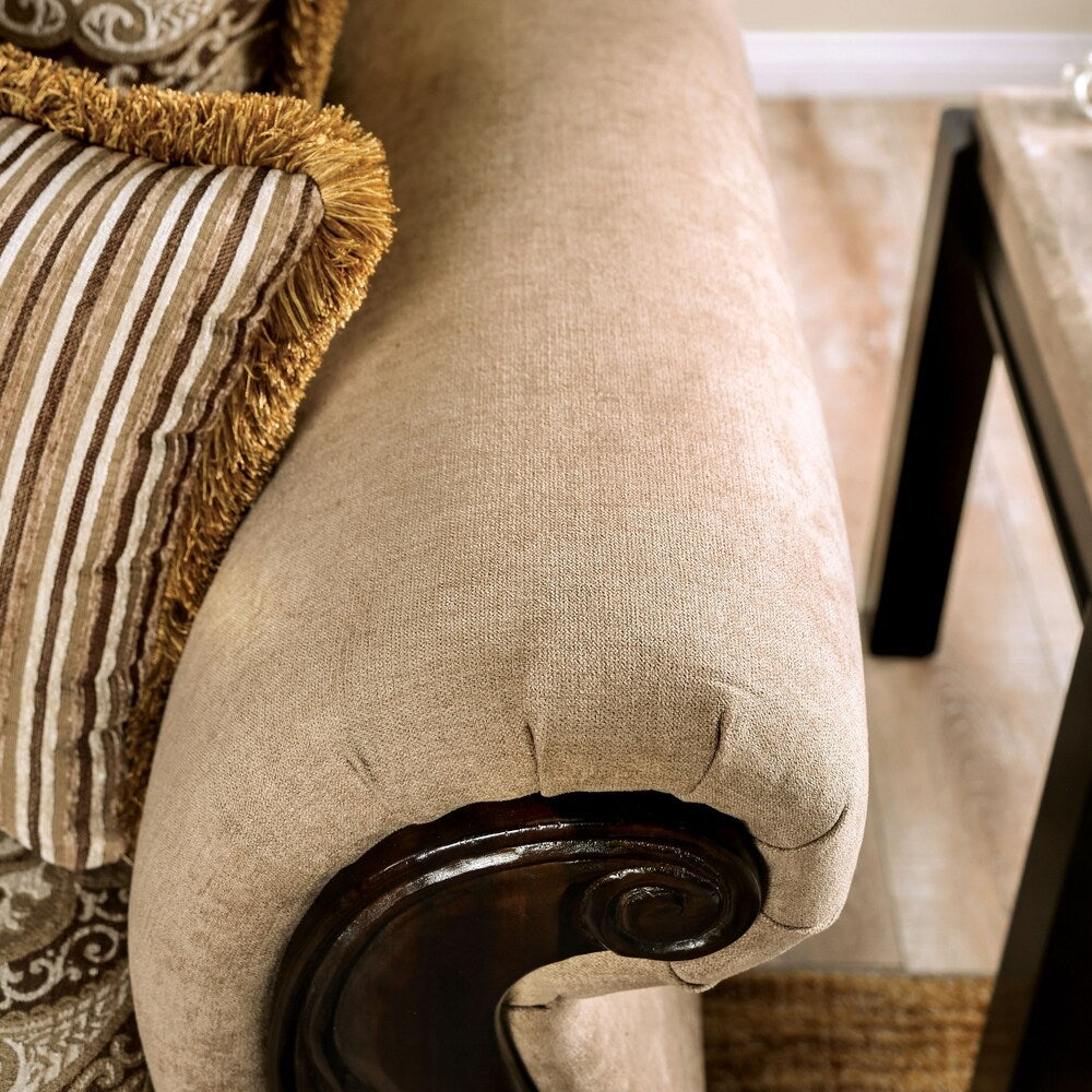 Furniture of America Nillie Traditional Wood Sofa