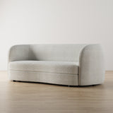 Furniture of America Ophelia Modern Curved Arms Boucle Sofa Couch with Kidney Style Seat and Round Wooden Legs