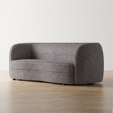 Furniture of America Ophelia Modern Curved Arms Boucle Sofa Couch with Kidney Style Seat and Round Wooden Legs