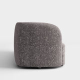 Furniture of America Ophelia Modern Curved Arms Boucle Sofa Couch with Kidney Style Seat and Round Wooden Legs