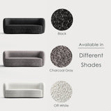 Furniture of America Ophelia Modern Curved Arms Boucle Sofa Couch with Kidney Style Seat and Round Wooden Legs