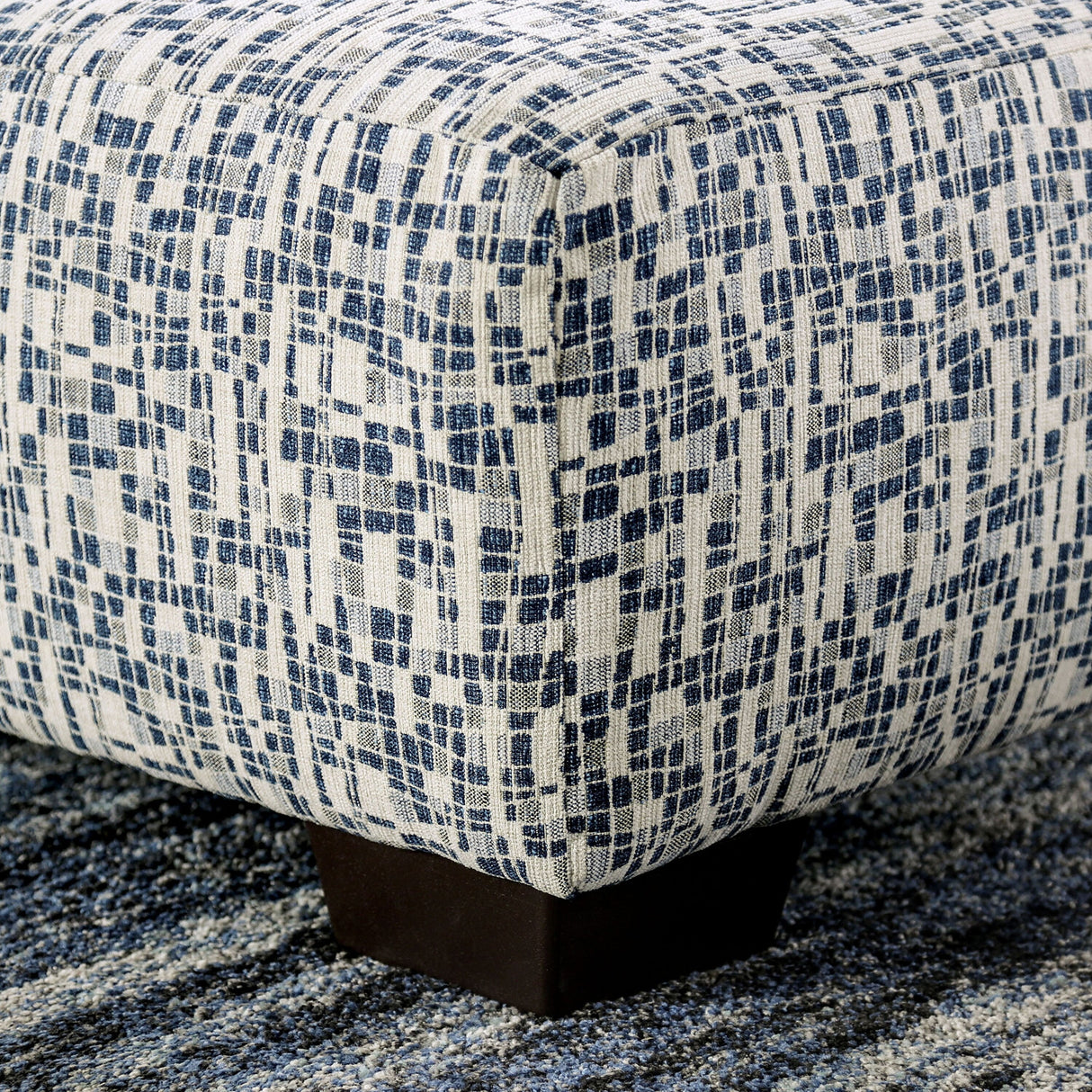 Parthage Contemporary Multi-color Chenille Striped Print Ottoman by Furniture of America