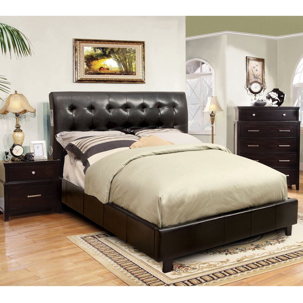 Furniture of America Perrington 3-piece Espresso Bluetooth Speaker Bedroom Set