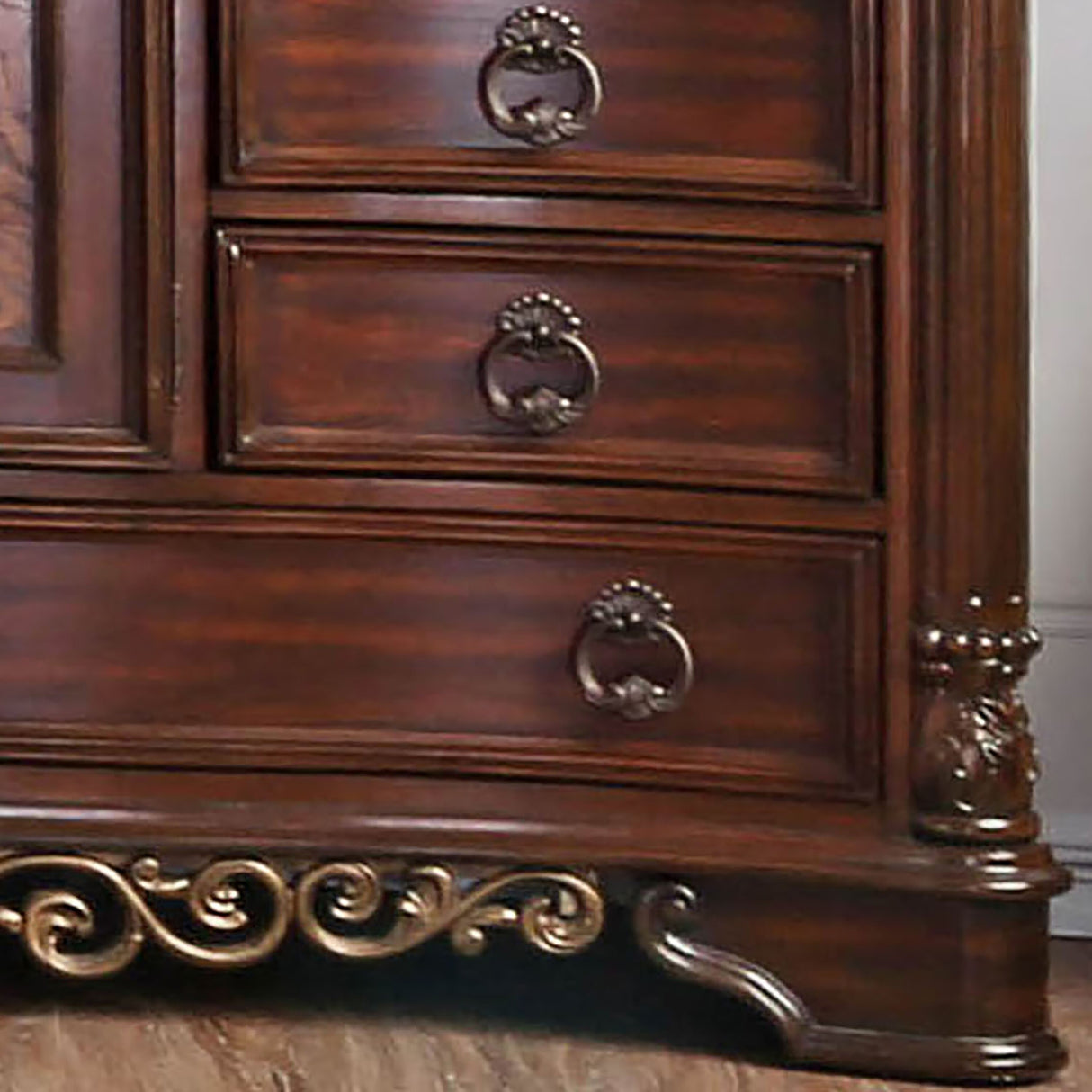 Pune Transitional Cherry 56-inch Wide 8-Drawer Wood Dresser by Furniture of America