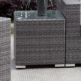 Pyle Contemporary Grey 20-inch Wicker Patio End Table by Furniture of America