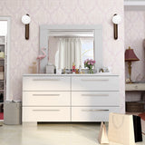 Rema Contemporary White Wood 6-Drawer 2-Piece Dresser and Mirror Set by Furniture of America