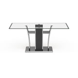 Furniture of America Resk Modern 72-inch Glass Top Wood Dining Table