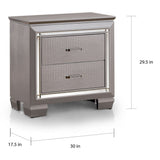 Ruff Contemporary Solid Wood 2-Drawer Nightstand by Furniture of America