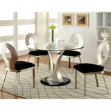 Zaia Contemporary Silver Steel 5-Piece Round Dining Set by Furniture of America
