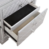 Seleena Glam Silver Wood 3-Drawer Nightstand with USB Charger by Furniture of America
