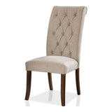 Sheila Rustic Farmhouse Tufted Fabric Dining Chairs (Set of 2) by Furniture of America