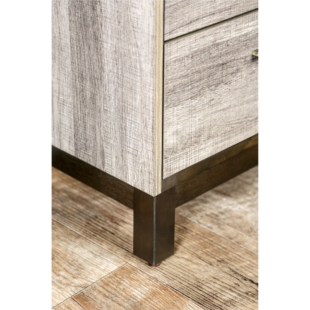 Fika Rustic Grey Wood 2-piece Dresser and Mirror Set by Furniture of America