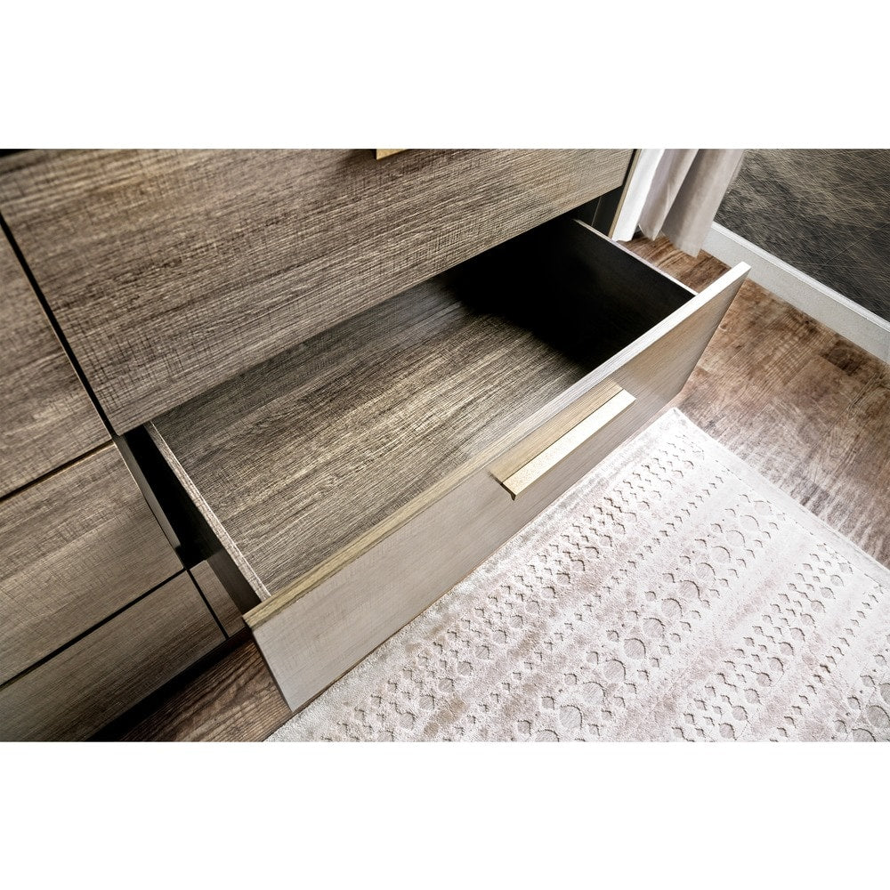 Fika Rustic Grey Wood 2-piece Dresser and Mirror Set by Furniture of America