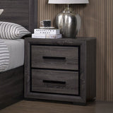 Rothwell Contemporary Grey Wood 3-Piece Panel Bedroom Set with Shelves by Furniture of America