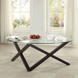 Furniture of America Sofia Contemporary Glass Top Coffee Table