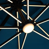 Furniture of America Spring III 10-foot LED Tube Lights Steel Cantilever Offset Tilt Roma Umbrella