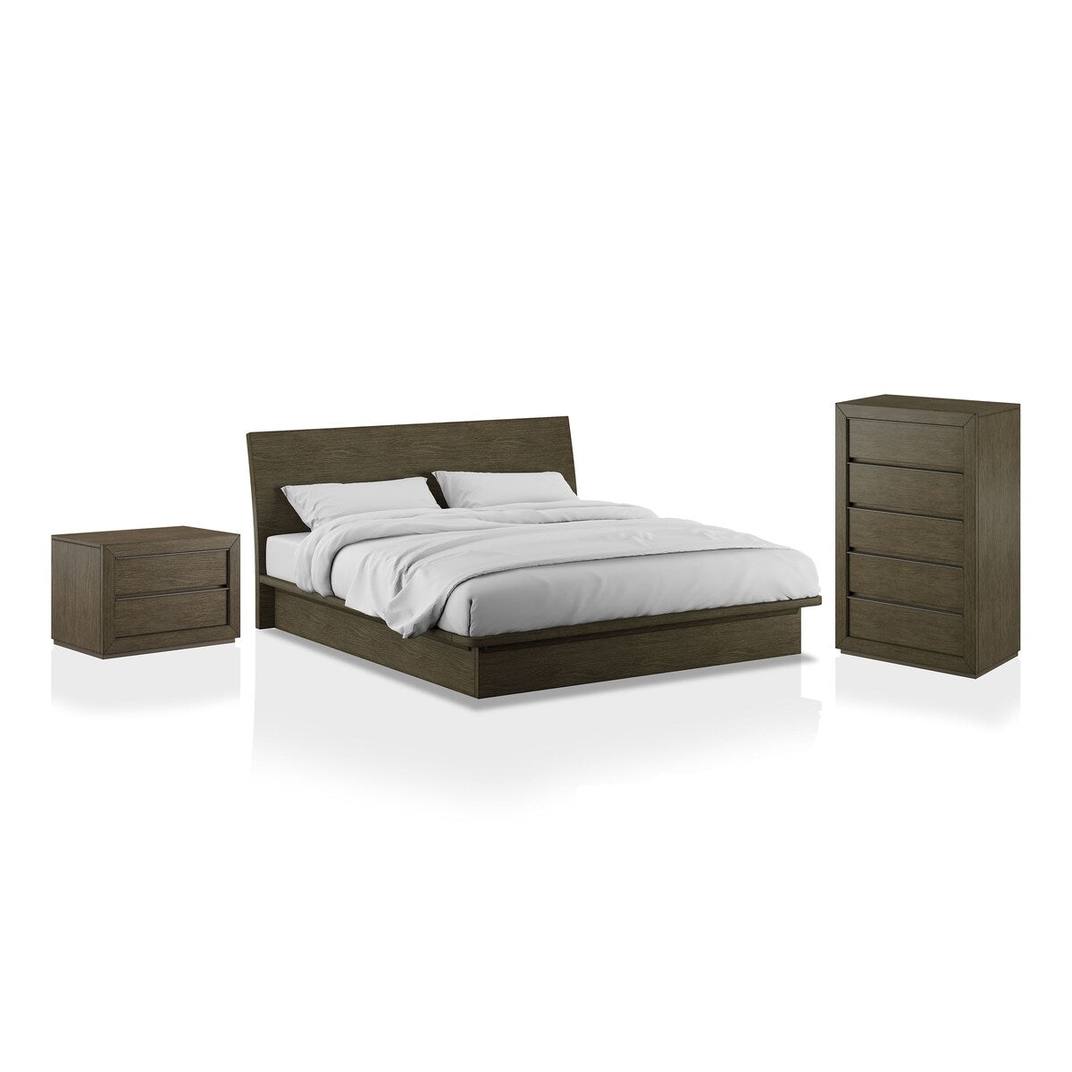 Furniture of America Stur Rustic Walnut Platform 3-piece Bedroom Set